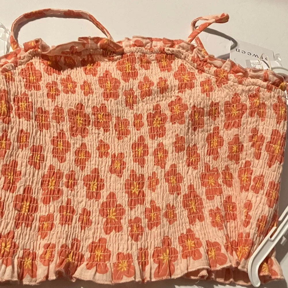 btween Pink and Orange‎ Floral Matching Tank and Skort Set with Hair Clip - Picture 3 of 6